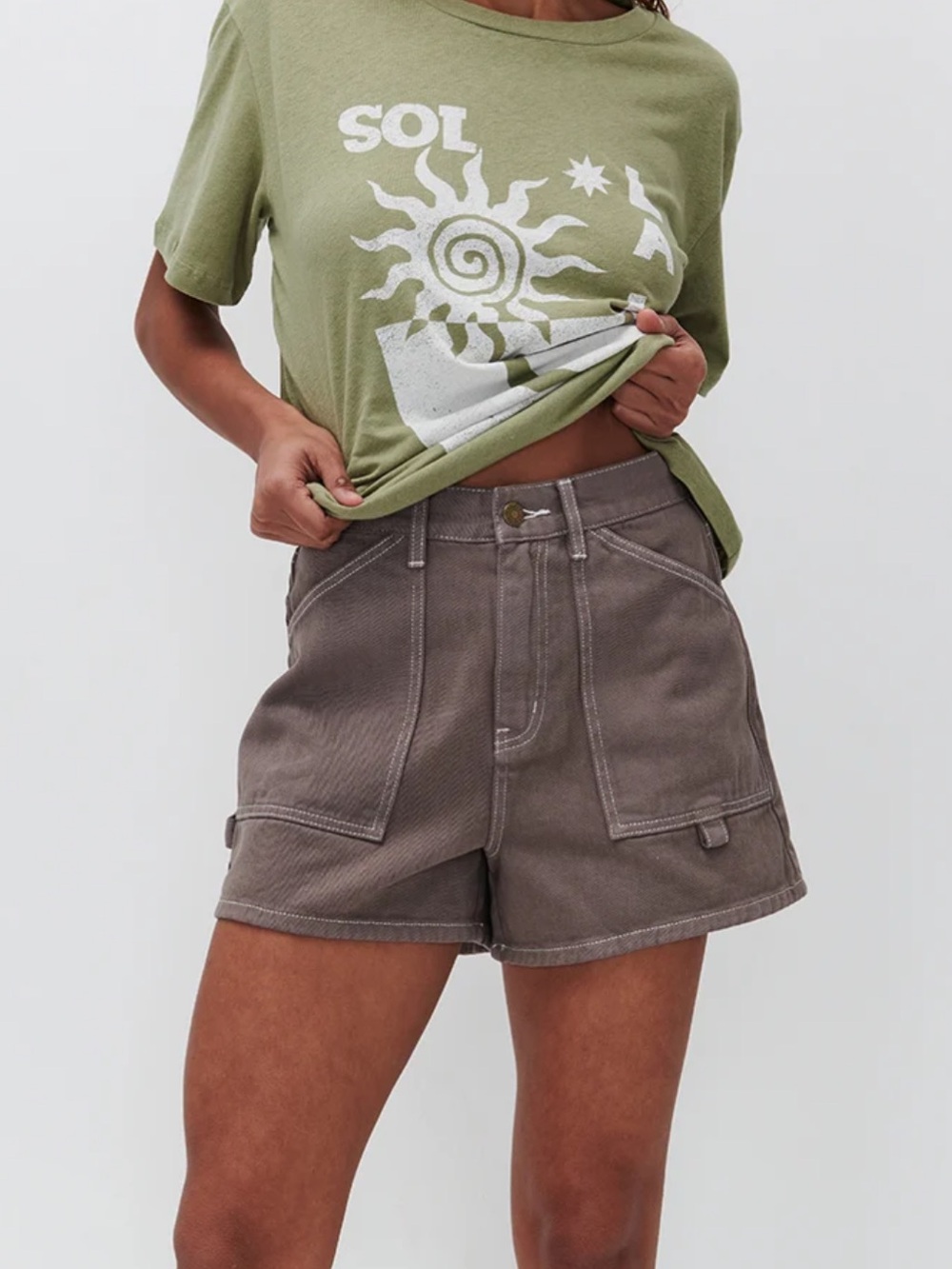 Ghanda Clothing Trail Shorts Stone Brown